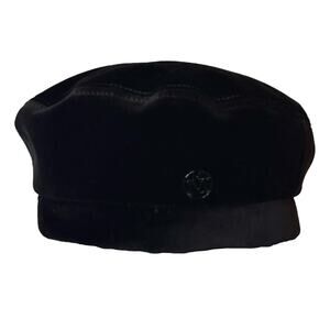 Maison Michel Paris New Billy Black Velvet Beret size M 58 cm Designer Hat